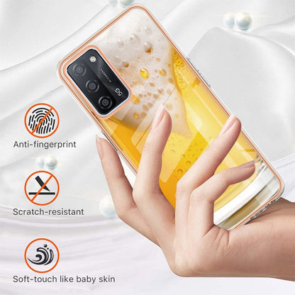 For OPPO A55 5G / A53s 5G / A54 4G Electroplating Marble Dual-side IMD Phone Case(Draft Beer) - OPPO Cases by PMC Jewellery | Online Shopping South Africa | PMC Jewellery | Buy Now Pay Later Mobicred