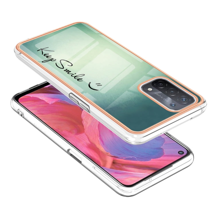 For OPPO A74 / A93 5G / A54 5G / A93s 5G Electroplating Marble Dual-side IMD Phone Case(Smile) - OPPO Cases by PMC TechLife | Online Shopping South Africa | PMC TechLife | Buy Now Pay Later Mobicred