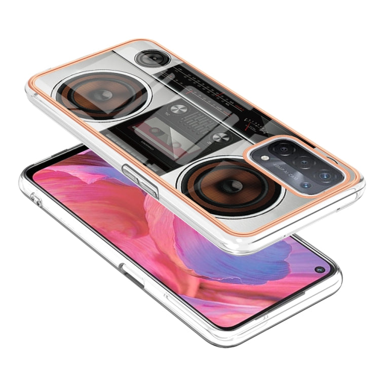 For OPPO A74 / A93 5G / A54 5G / A93s 5G Electroplating Marble Dual-side IMD Phone Case(Retro Radio) - OPPO Cases by PMC Jewellery | Online Shopping South Africa | PMC Jewellery | Buy Now Pay Later Mobicred