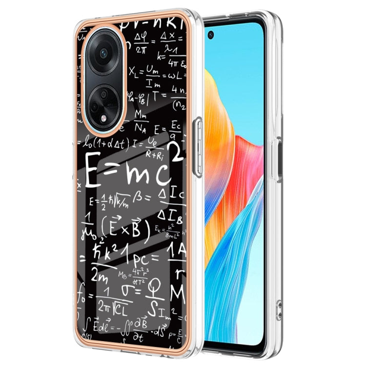 For OPPO A98 Electroplating Marble Dual-side IMD Phone Case(Equation) - OPPO Cases by PMC TechLife | Online Shopping South Africa | PMC TechLife | Buy Now Pay Later Mobicred