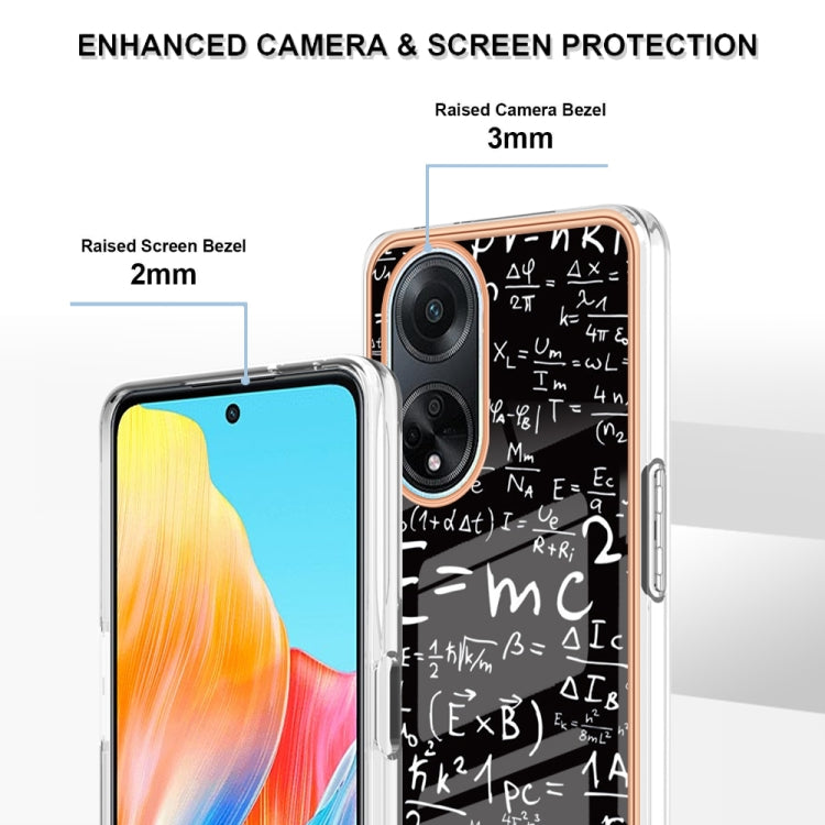 For OPPO A98 Electroplating Marble Dual-side IMD Phone Case(Equation) - OPPO Cases by PMC TechLife | Online Shopping South Africa | PMC TechLife | Buy Now Pay Later Mobicred