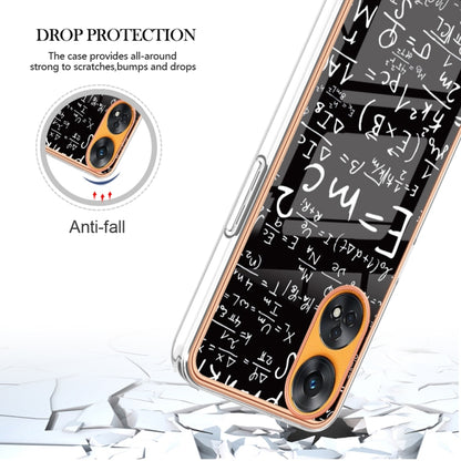 For OPPO Reno8 T 4G Electroplating Marble Dual-side IMD Phone Case(Equation) - OPPO Cases by PMC Jewellery | Online Shopping South Africa | PMC Jewellery | Buy Now Pay Later Mobicred