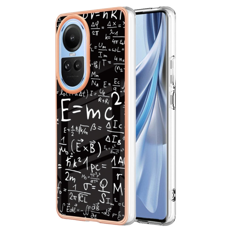 For OPPO Reno10 5G Global Electroplating Marble Dual-side IMD Phone Case(Equation) - OPPO Cases by PMC TechLife | Online Shopping South Africa | PMC TechLife | Buy Now Pay Later Mobicred