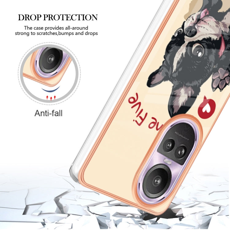 For OPPO Reno10 Pro 5G Global Electroplating Marble Dual-side IMD Phone Case(Lucky Dog) - OPPO Cases by PMC Jewellery | Online Shopping South Africa | PMC Jewellery | Buy Now Pay Later Mobicred
