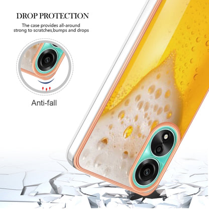 For OPPO A78 4G Electroplating Marble Dual-side IMD Phone Case(Draft Beer) - OPPO Cases by PMC Jewellery | Online Shopping South Africa | PMC Jewellery | Buy Now Pay Later Mobicred