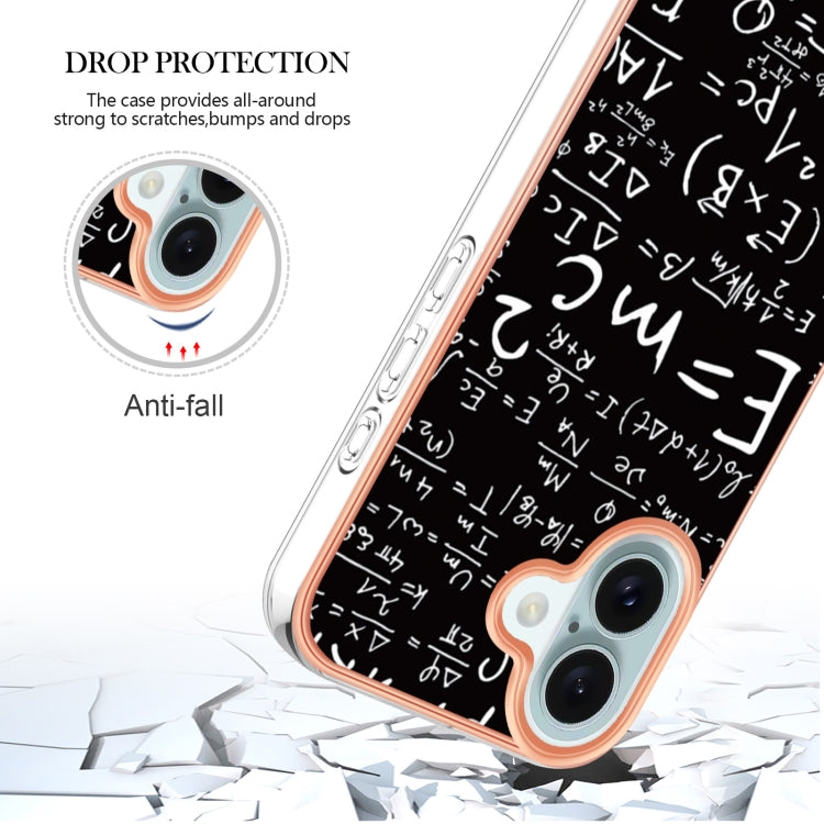 For iPhone 16 Electroplating Marble Dual-side IMD Phone Case(Equation) - iPhone 16 Cases by PMC TechLife | Online Shopping South Africa | PMC TechLife | Buy Now Pay Later Mobicred