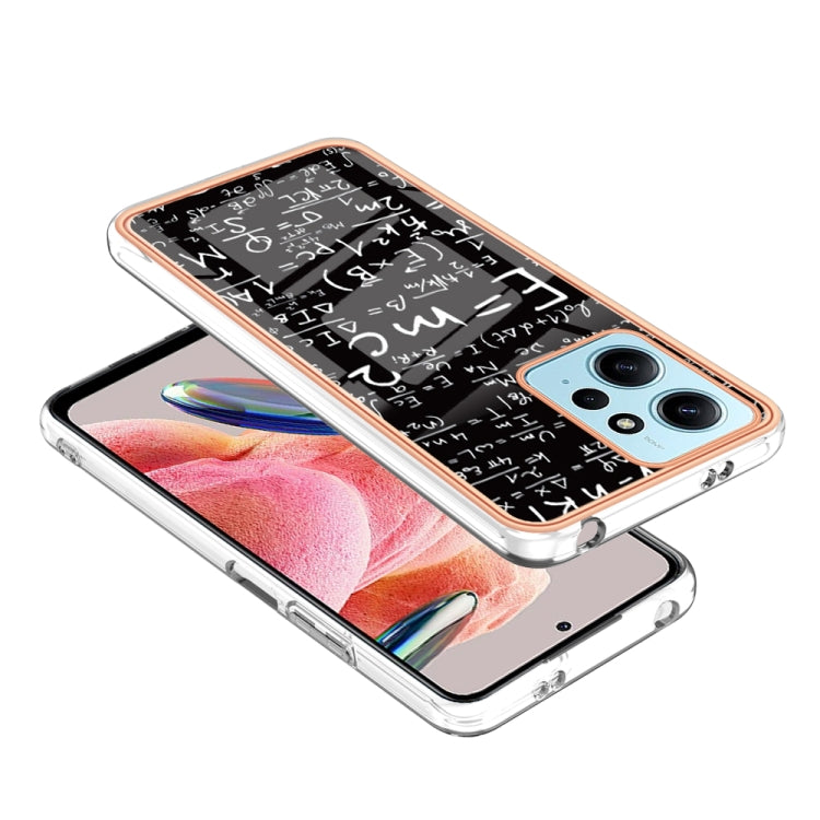 For Xiaomi Redmi Note 12 4G Electroplating Marble Dual-side IMD Phone Case(Equation) - Xiaomi Cases by PMC TechLife | Online Shopping South Africa | PMC TechLife | Buy Now Pay Later Mobicred