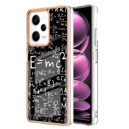 For Xiaomi Redmi Note 12 Pro 5G Global Electroplating Marble Dual-side IMD Phone Case(Equation) - Xiaomi Cases by PMC Jewellery | Online Shopping South Africa | PMC Jewellery | Buy Now Pay Later Mobicred