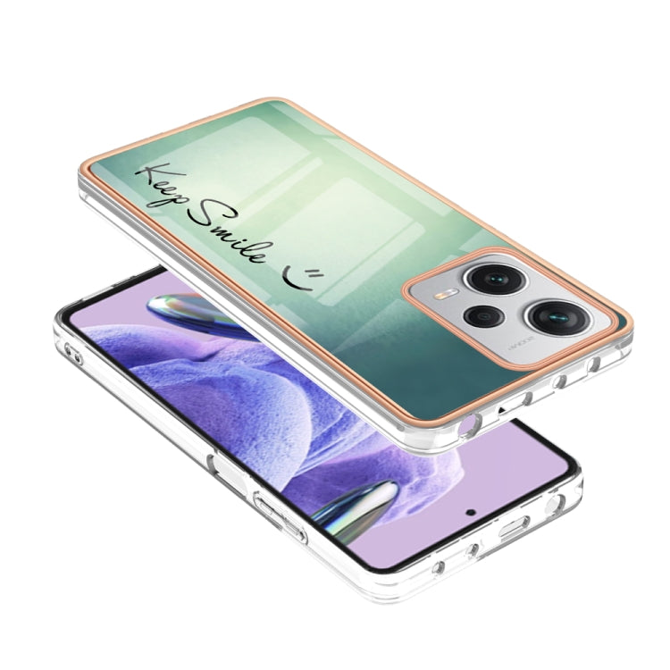 For Xiaomi Redmi Note 12 Pro+ Global Electroplating Marble Dual-side IMD Phone Case(Smile) - Xiaomi Cases by PMC Jewellery | Online Shopping South Africa | PMC Jewellery | Buy Now Pay Later Mobicred