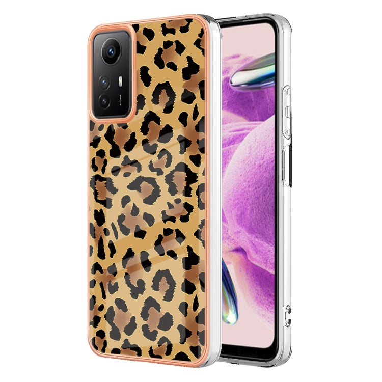 Xiaomi Redmi Note 12S 4G Electroplating Marble Dual-side IMD Phone Case(Leopard Print) - Xiaomi Cases by PMC TechLife | Online Shopping South Africa | PMC TechLife | Buy Now Pay Later Mobicred