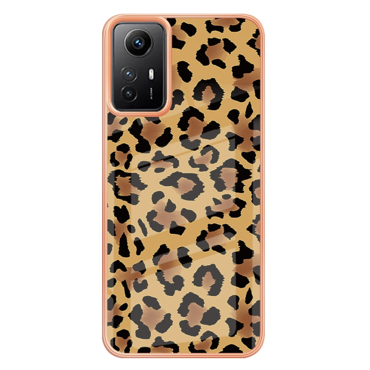 Xiaomi Redmi Note 12S 4G Electroplating Marble Dual-side IMD Phone Case(Leopard Print) - Xiaomi Cases by PMC TechLife | Online Shopping South Africa | PMC TechLife | Buy Now Pay Later Mobicred
