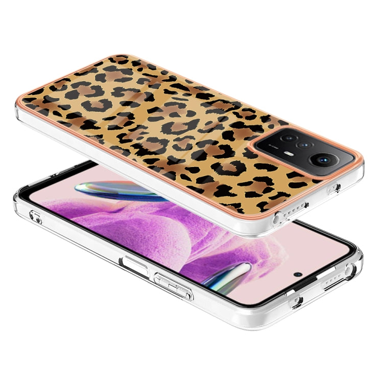 Xiaomi Redmi Note 12S 4G Electroplating Marble Dual-side IMD Phone Case(Leopard Print) - Xiaomi Cases by PMC TechLife | Online Shopping South Africa | PMC TechLife | Buy Now Pay Later Mobicred