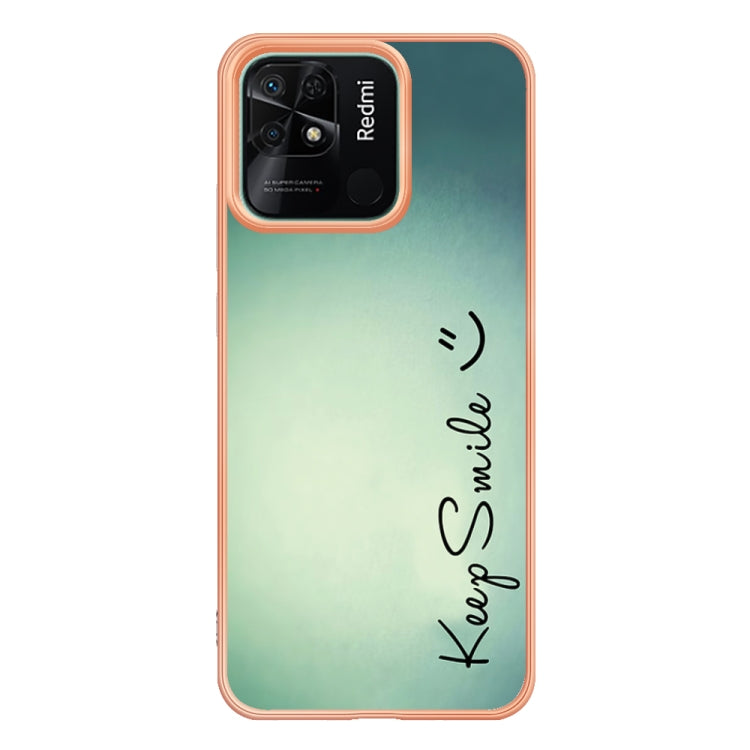 For Xiaomi Redmi 10C Electroplating Marble Dual-side IMD Phone Case(Smile) - Xiaomi Cases by PMC Jewellery | Online Shopping South Africa | PMC Jewellery | Buy Now Pay Later Mobicred