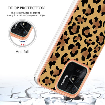 For Xiaomi Redmi 10C Electroplating Marble Dual-side IMD Phone Case(Leopard Print) - Xiaomi Cases by PMC Jewellery | Online Shopping South Africa | PMC Jewellery | Buy Now Pay Later Mobicred