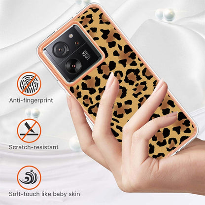 For Xiaomi 13T/13T Pro Electroplating Marble Dual-side IMD Phone Case(Leopard Print) - Xiaomi Cases by PMC Jewellery | Online Shopping South Africa | PMC Jewellery | Buy Now Pay Later Mobicred