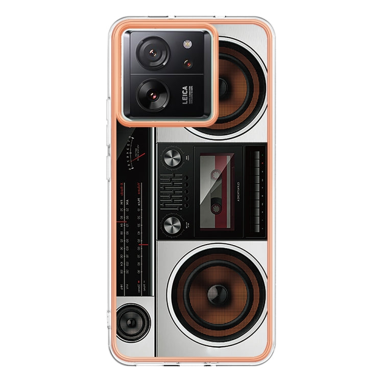 For Xiaomi 13T/13T Pro Electroplating Marble Dual-side IMD Phone Case(Retro Radio) - Xiaomi Cases by PMC Jewellery | Online Shopping South Africa | PMC Jewellery | Buy Now Pay Later Mobicred