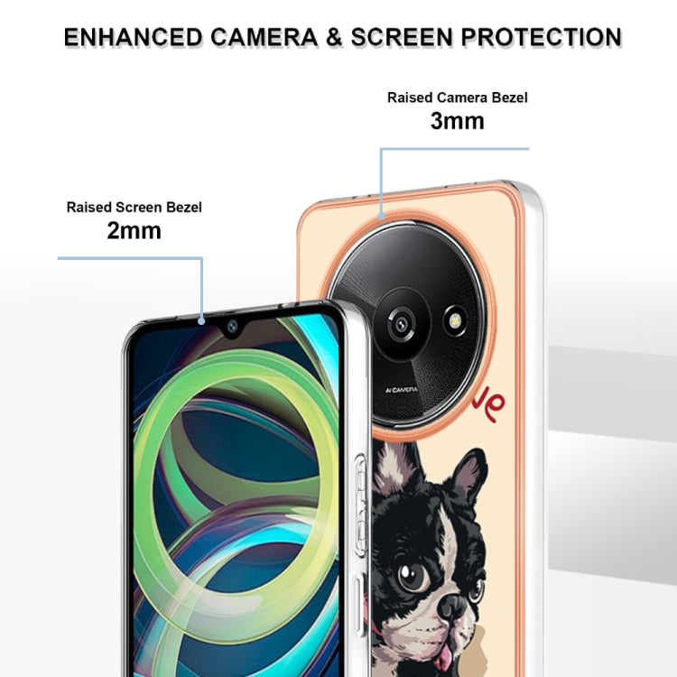 For Xiaomi Redmi A3 Electroplating Marble Dual-side IMD Phone Case(Lucky Dog) - Xiaomi Cases by PMC Jewellery | Online Shopping South Africa | PMC Jewellery | Buy Now Pay Later Mobicred