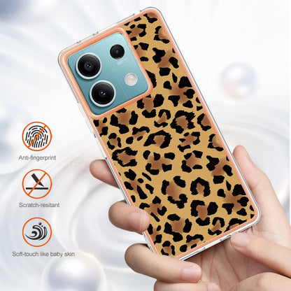 For Xiaomi Redmi Note 13 5G Electroplating Marble Dual-side IMD Phone Case(Leopard Print) - Note 13 Cases by PMC Jewellery | Online Shopping South Africa | PMC Jewellery | Buy Now Pay Later Mobicred