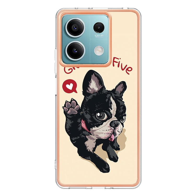 For Xiaomi Redmi Note 13 5G Electroplating Marble Dual-side IMD Phone Case(Lucky Dog) - Note 13 Cases by PMC Jewellery | Online Shopping South Africa | PMC Jewellery | Buy Now Pay Later Mobicred