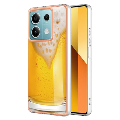 For Xiaomi Redmi Note 13 5G Electroplating Marble Dual-side IMD Phone Case(Draft Beer) - Note 13 Cases by PMC Jewellery | Online Shopping South Africa | PMC Jewellery | Buy Now Pay Later Mobicred