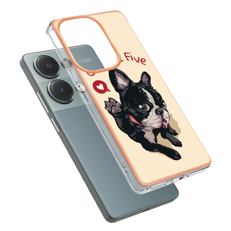 For Xiaomi Redmi Note 13 Pro 4G/Poco M6 Pro 4G Electroplating Marble Dual-side IMD Phone Case(Lucky Dog) - Note 13 Pro Cases by PMC Jewellery | Online Shopping South Africa | PMC Jewellery | Buy Now Pay Later Mobicred