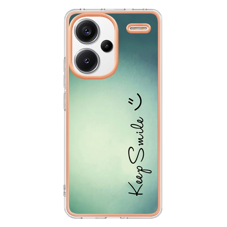 For Xiaomi Redmi Note 13 Pro+ 5G Electroplating Marble Dual-side IMD Phone Case(Smile) - Note 13 Pro+ Cases by PMC Jewellery | Online Shopping South Africa | PMC Jewellery | Buy Now Pay Later Mobicred