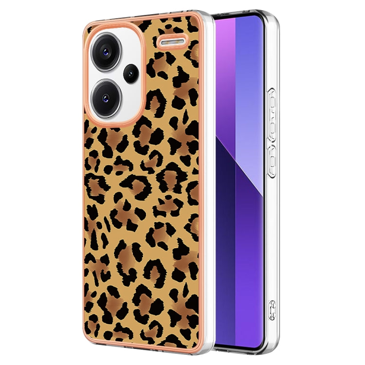 For Xiaomi Redmi Note 13 Pro+ 5G Electroplating Marble Dual-side IMD Phone Case(Leopard Print) - Note 13 Pro+ Cases by PMC Jewellery | Online Shopping South Africa | PMC Jewellery | Buy Now Pay Later Mobicred