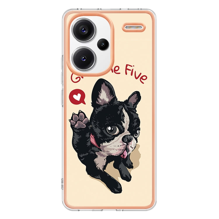 For Xiaomi Redmi Note 13 Pro+ 5G Electroplating Marble Dual-side IMD Phone Case(Lucky Dog) - Note 13 Pro+ Cases by PMC Jewellery | Online Shopping South Africa | PMC Jewellery | Buy Now Pay Later Mobicred