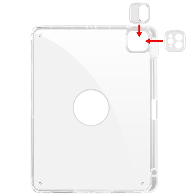For iPad Air 11 2024 Clear Acrylic 360 Rotation Detachable Leather Tablet Case(Yellow) - iPad Air 11 2024 Cases by PMC TechLife | Online Shopping South Africa | PMC TechLife | Buy Now Pay Later Mobicred