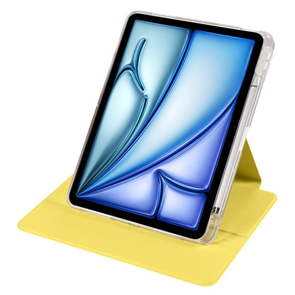 For iPad Air 13 2024 Clear Acrylic 360 Rotation Detachable Leather Tablet Case(Yellow) - iPad Air 13 2024 Cases by PMC Jewellery | Online Shopping South Africa | PMC Jewellery | Buy Now Pay Later Mobicred