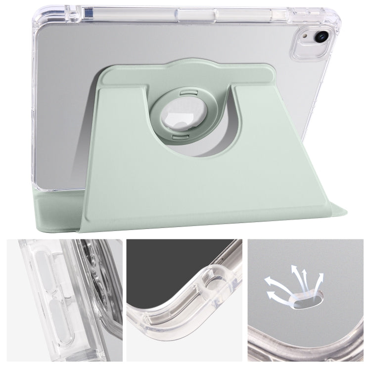 For iPad Air 13 2025 / 2024 Clear Acrylic 360 Rotation Detachable Leather Tablet Case(Light Green) - iPad Air 13 2025 / 2024 Cases by PMC Jewellery | Online Shopping South Africa | PMC Jewellery | Buy Now Pay Later Mobicred