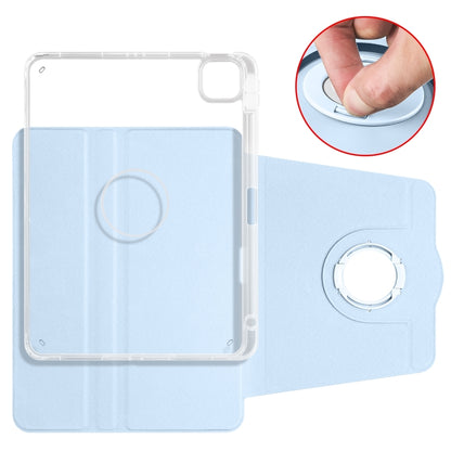 For iPad Pro 13 2024 Clear Acrylic 360 Rotation Detachable Leather Tablet Case(Ice Blue) - iPad Pro 13 2024 Cases by PMC Jewellery | Online Shopping South Africa | PMC Jewellery | Buy Now Pay Later Mobicred