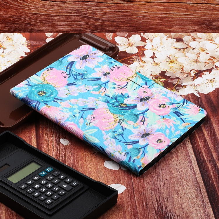 For Amazon Kindle Fire Max 11 Colored Drawing Flower Smart Leather Tablet Case(Pink Flower) - Amazon by PMC TechLife | Online Shopping South Africa | PMC TechLife | Buy Now Pay Later Mobicred