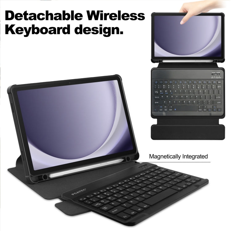 For Samsung Galaxy Tab A9+ 360 Rotation Transparent Smart Leather Case with Keyboard(Black) - Galaxy Tab A9+ by PMC TechLife | Online Shopping South Africa | PMC TechLife