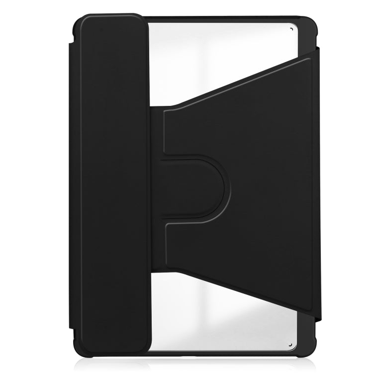 For Samsung Galaxy Tab S9+ 360 Rotation Transparent Smart Leather Case(Black) - Galaxy Tab S9+ Cases by PMC Jewellery | Online Shopping South Africa | PMC Jewellery | Buy Now Pay Later Mobicred