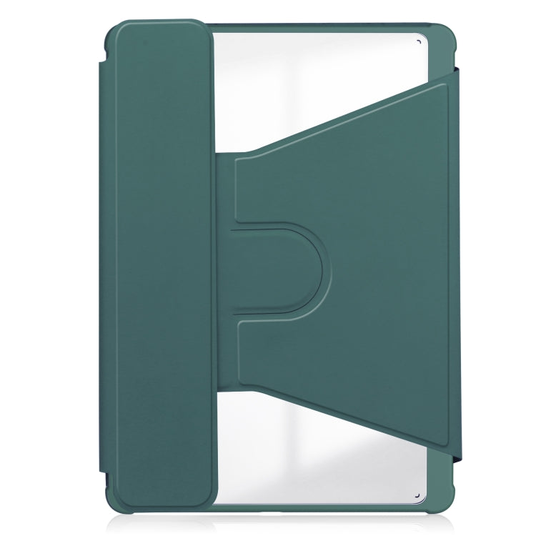 For Samsung Galaxy Tab S9+ 360 Rotation Transparent Smart Leather Case(Dark Green) - Galaxy Tab S9+ Cases by PMC Jewellery | Online Shopping South Africa | PMC Jewellery | Buy Now Pay Later Mobicred