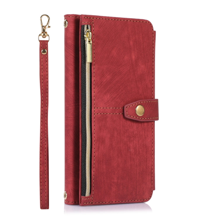 For Google Pixel 7a Dream 9-Card Wallet Zipper Bag Leather Phone Case(Red) - Google Cases by PMC Jewellery | Online Shopping South Africa | PMC Jewellery | Buy Now Pay Later Mobicred