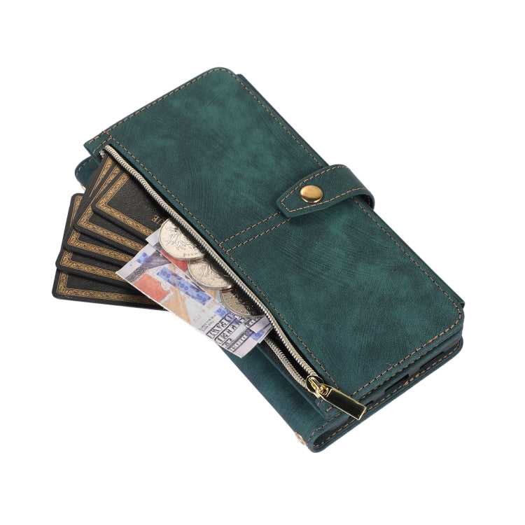 For Google Pixel 7 Pro Dream 9-Card Wallet Zipper Bag Leather Phone Case(Green) - Google Cases by PMC TechLife | Online Shopping South Africa | PMC TechLife | Buy Now Pay Later Mobicred