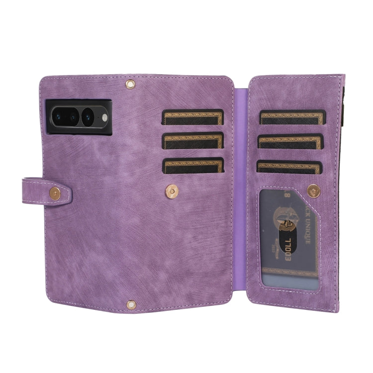 For Google Pixel 7 Pro Dream 9-Card Wallet Zipper Bag Leather Phone Case(Purple) - Google Cases by PMC Jewellery | Online Shopping South Africa | PMC Jewellery | Buy Now Pay Later Mobicred