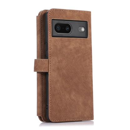 For Google Pixel 7 Dream 9-Card Wallet Zipper Bag Leather Phone Case(Brown) - Google Cases by PMC Jewellery | Online Shopping South Africa | PMC Jewellery | Buy Now Pay Later Mobicred