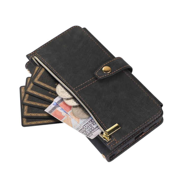 For Google Pixel 6a Dream 9-Card Wallet Zipper Bag Leather Phone Case(Black) - Google Cases by PMC TechLife | Online Shopping South Africa | PMC TechLife | Buy Now Pay Later Mobicred