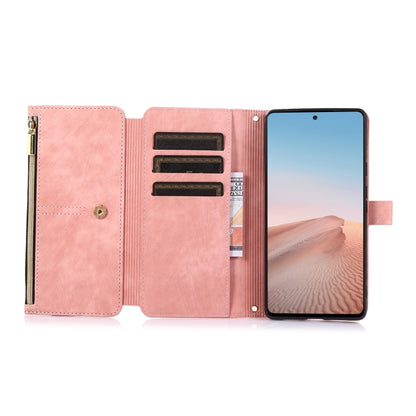 For Google Pixel 6 Dream 9-Card Wallet Zipper Bag Leather Phone Case(Pink) - Google Cases by PMC Jewellery | Online Shopping South Africa | PMC Jewellery | Buy Now Pay Later Mobicred