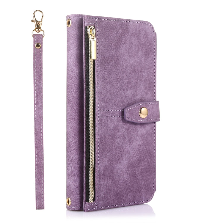 For Google Pixel 6 Dream 9-Card Wallet Zipper Bag Leather Phone Case(Purple) - Google Cases by PMC Jewellery | Online Shopping South Africa | PMC Jewellery | Buy Now Pay Later Mobicred