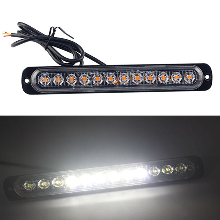 DC12V-24V / 36W Car Truck Emergency Strobe Flash Warning Light 12LEDs Long Ultra-thin Side Lights(White) - Warning Lights by PMC Jewellery | Online Shopping South Africa | PMC Jewellery | Buy Now Pay Later Mobicred