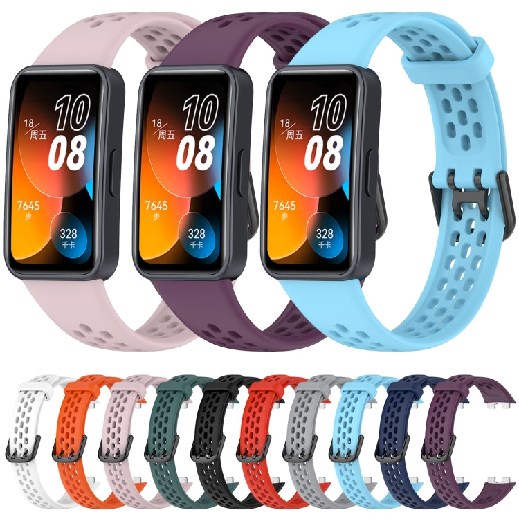 For Huawei Band 10 / 9 / 8 Solid Color Breathable Silicone Watch Band(Black) - Watch Bands by PMC TechLife | Online Shopping South Africa | PMC TechLife | Buy Now Pay Later Mobicred