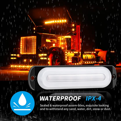 DC12V-24V / 18W Car Truck Emergency Strobe Flash Warning Light 6LEDs Ultra-thin Side Lights(White) - Warning Lights by PMC Jewellery | Online Shopping South Africa | PMC Jewellery | Buy Now Pay Later Mobicred