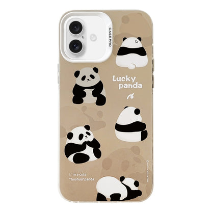 For iPhone 16 Plus Electroplated Silver Series PC Protective Phone Case(Brown Panda) - iPhone 16 Plus Cases by PMC Jewellery | Online Shopping South Africa | PMC Jewellery | Buy Now Pay Later Mobicred