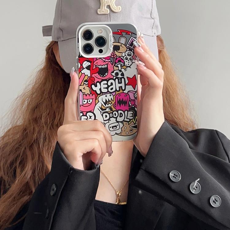 For iPhone 16 Plus Electroplated Silver Series PC Protective Phone Case(Cartoon) - iPhone 16 Plus Cases by PMC TechLife | Online Shopping South Africa | PMC TechLife | Buy Now Pay Later Mobicred
