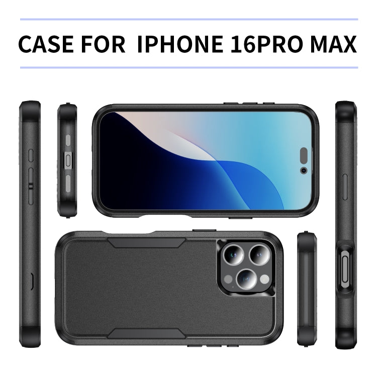 For iPhone 16 Pro Max Commuter Shockproof TPU + PC Phone Case(Black) - iPhone 16 Pro Max Cases by PMC TechLife | Online Shopping South Africa | PMC TechLife | Buy Now Pay Later Mobicred