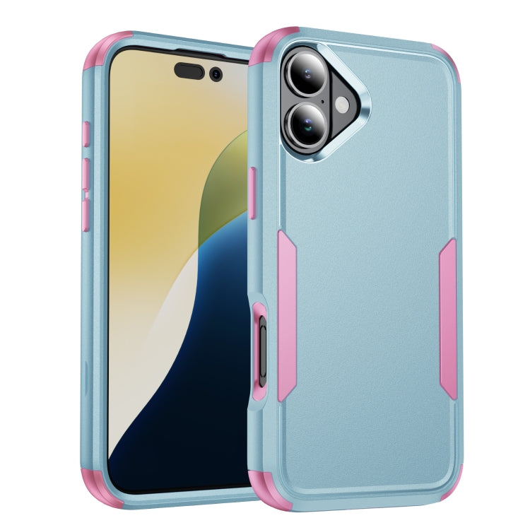 For iPhone 16 Commuter Shockproof TPU + PC Phone Case(Grey Green+Pink) - iPhone 16 Cases by PMC TechLife | Online Shopping South Africa | PMC TechLife | Buy Now Pay Later Mobicred